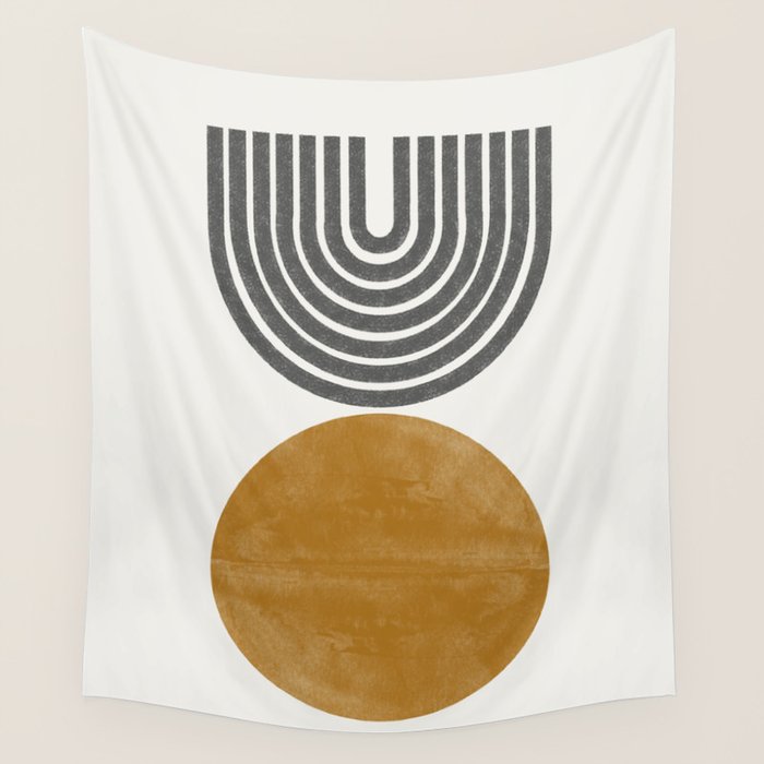 Mid Century Sun Rainbow Wall Tapestry Gallery Image 4