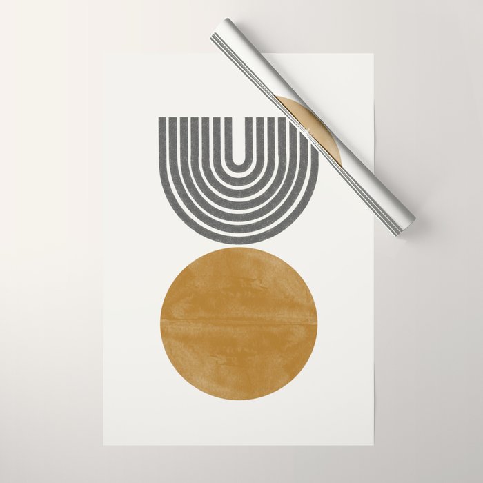 Mid Century Sun Rainbow Wrapping Paper Gallery Image 1