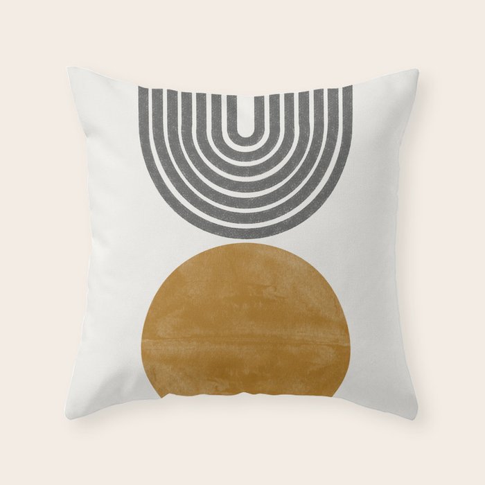Mid Century Sun Rainbow Throw Pillow Gallery Image 6