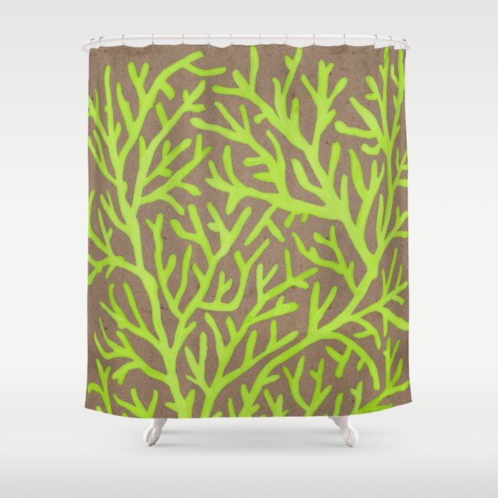 Neon Coral Shower Curtain Gallery Image 1