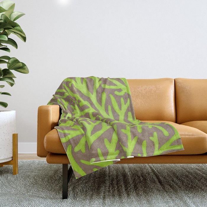 Neon Coral Throw Blanket Gallery Image 1
