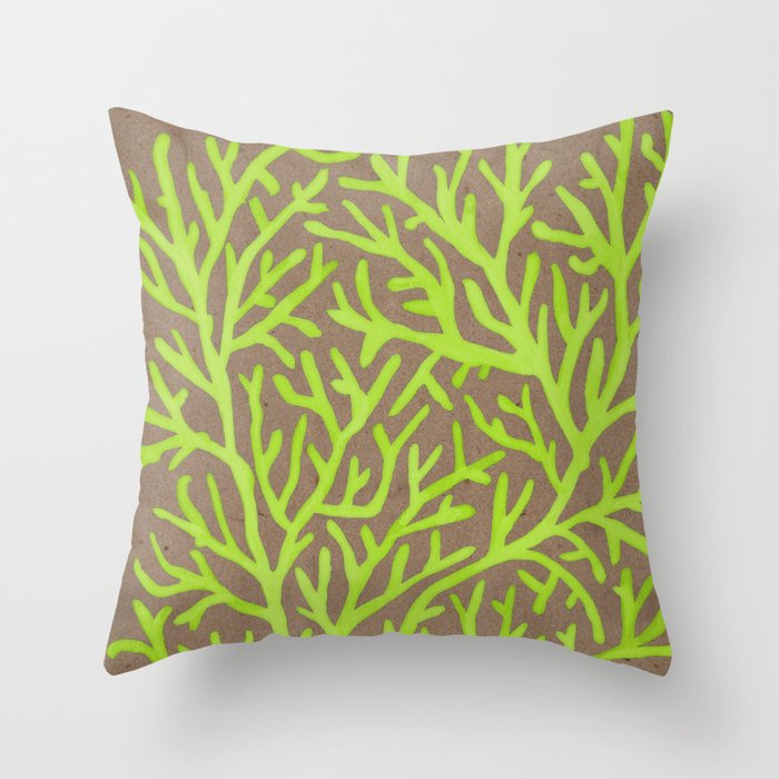 Neon Coral Throw Pillow Gallery Image 6