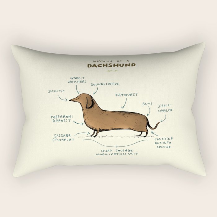 Anatomy of a Dachshund Rectangular Pillow Gallery Image 2
