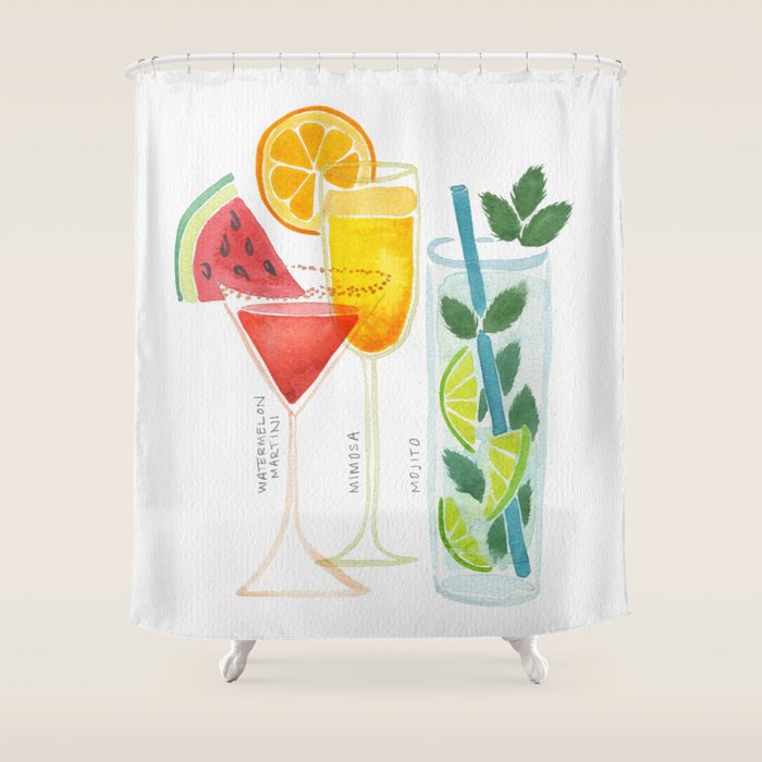 Summer Cocktail Trio Shower Curtain Gallery Image 1