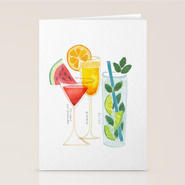 Summer Cocktail Trio Stationery Card Gallery Image 2