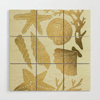 Gold Seashells Wood Wall Art Gallery Image 1