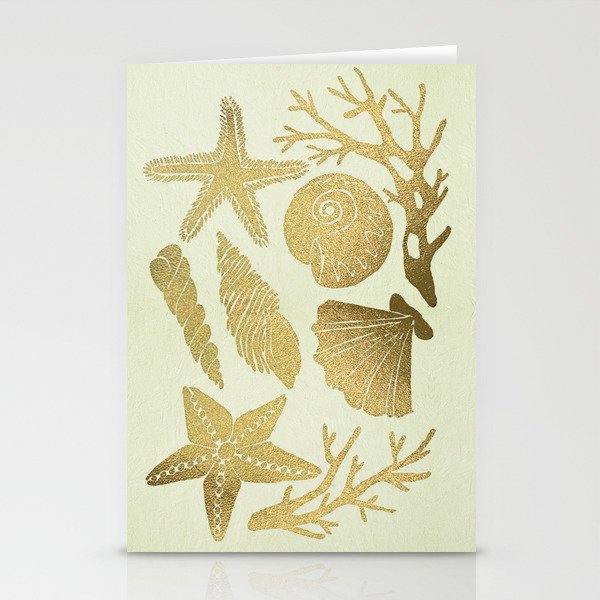 Gold Seashells Stationery Card Gallery Image 2
