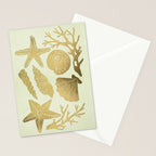 Gold Seashells Stationery Card Gallery Image 2