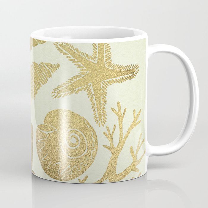 Gold Seashells Coffee Mug Gallery Image 1