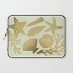 Gold Seashells Laptop Sleeve Gallery Image 1