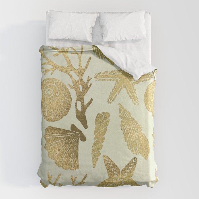 Gold Seashells Duvet Cover Gallery Image 1