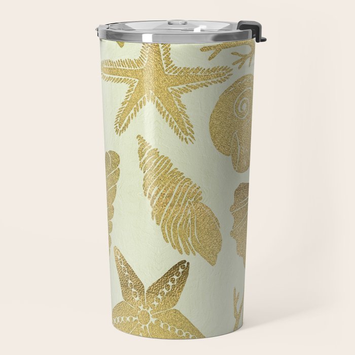 Gold Seashells Travel Mug Gallery Image 2