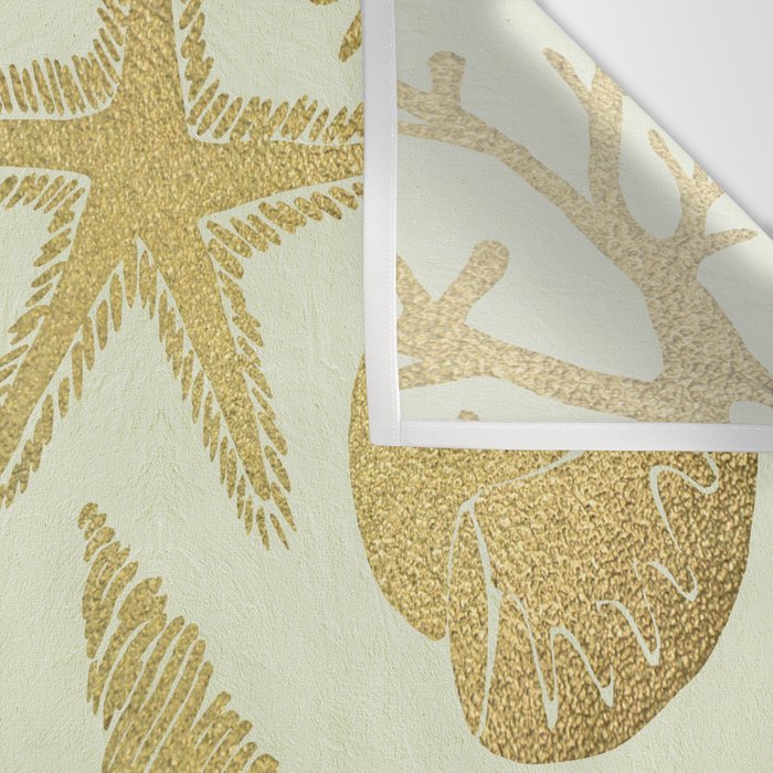 Gold Seashells Wall Tapestry Gallery Image 3