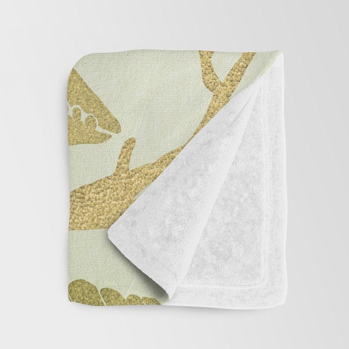 Gold Seashells Throw Blanket Gallery Image 3
