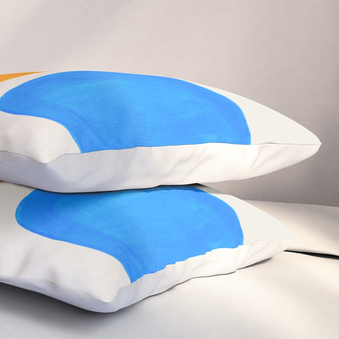 Minimalist Modern Mid Century Colorful Abstract Shapes Primary Colors Yellow Orange Blue Bubbles Pillow Sham Gallery Image 3