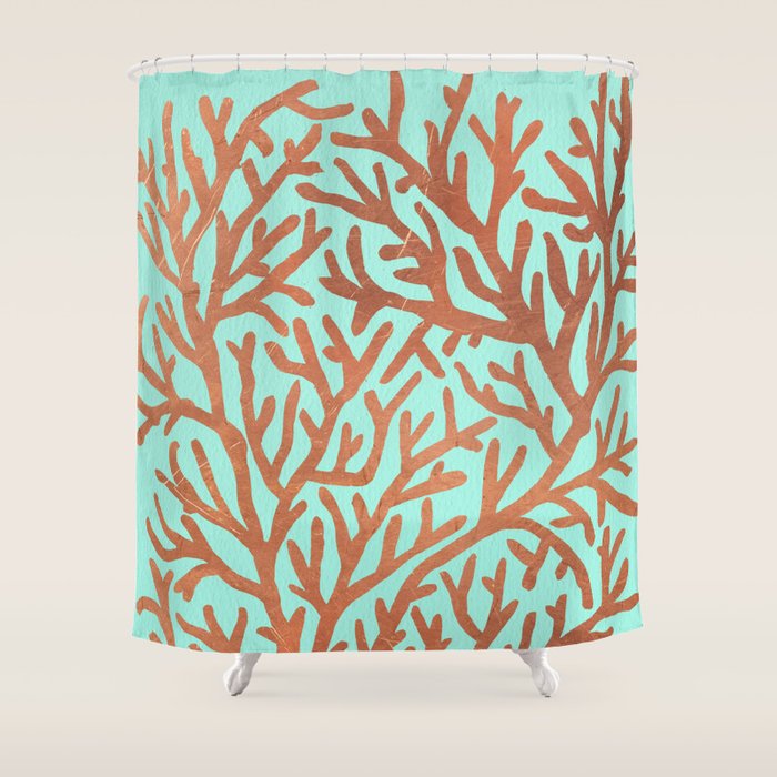 Copper Coral Shower Curtain Gallery Image 1