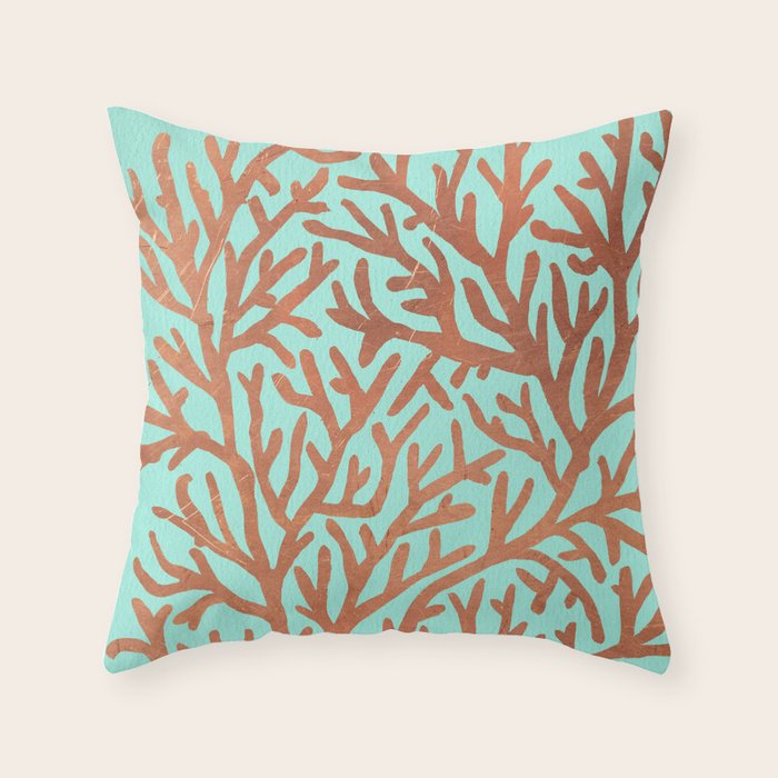 Copper Coral Throw Pillow Gallery Image 6