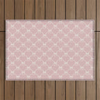 Bows & Ribbons Pattern LVII Pastel Pink Outdoor Rug Gallery Image 1