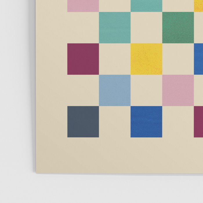 Modern Playful Checkered Abstract Poster Gallery Image 3