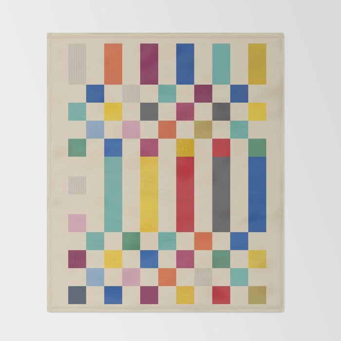 Modern Playful Checkered Abstract Throw Blanket Gallery Image 2