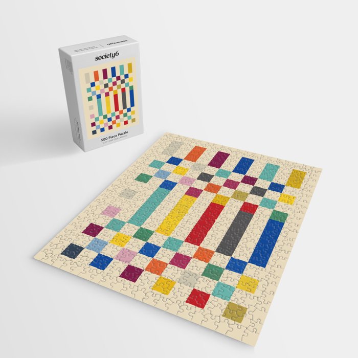 Modern Playful Checkered Abstract Jigsaw Puzzle Gallery Image 2