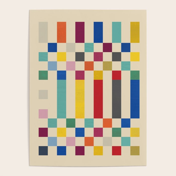 Modern Playful Checkered Abstract Poster Gallery Image 4