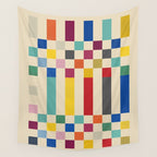 Modern Playful Checkered Abstract Wall Tapestry Gallery Image 4