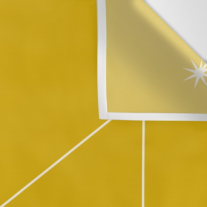 Capricorn Zodiac Star Constellation Line Art Golden Yellow Wall Tapestry Gallery Image 3