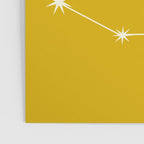 Capricorn Zodiac Star Constellation Line Art Golden Yellow Poster Gallery Image 3
