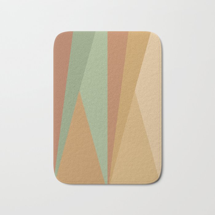 Geometric Triangles XII Earthy Rustic Bath Mat Gallery Image 1