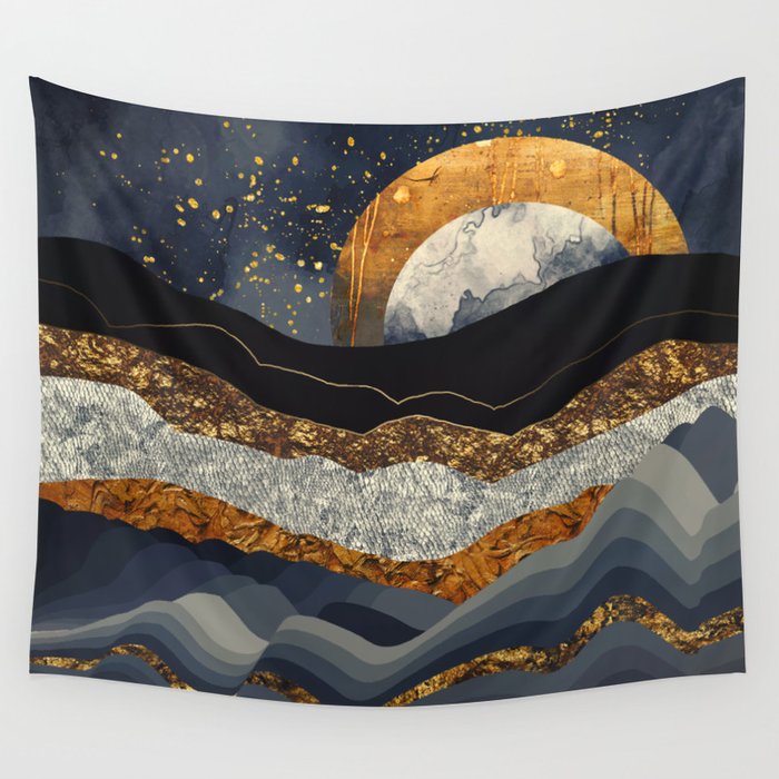 Metallic Mountains Wall Tapestry Gallery Image 4