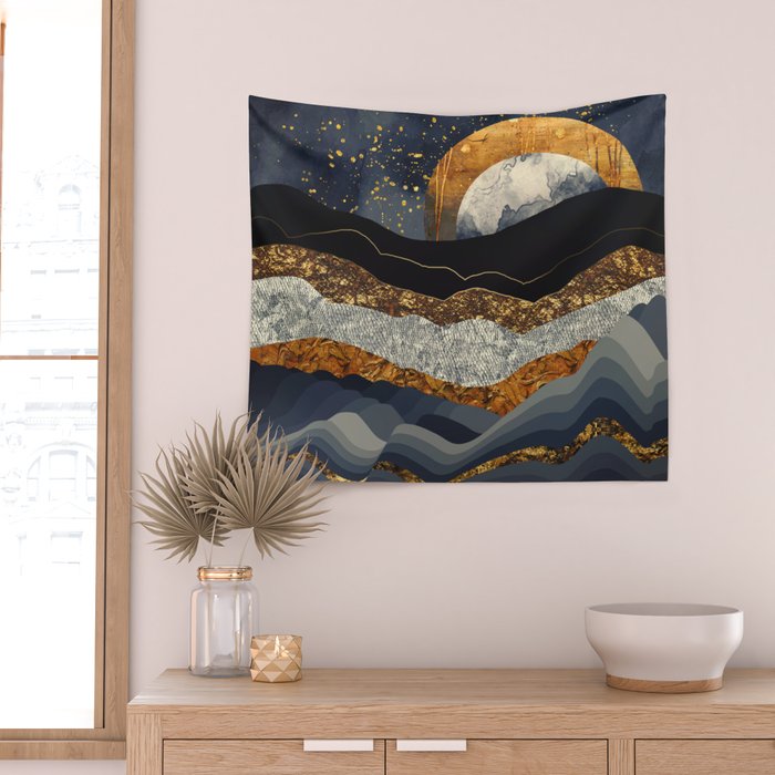 Metallic Mountains Wall Tapestry Gallery Image 2