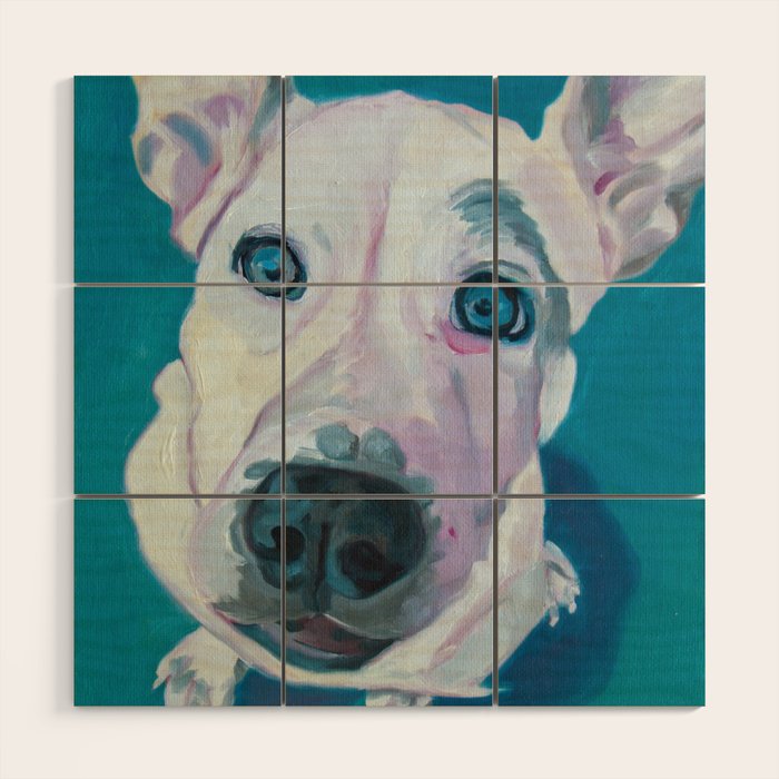 Patches o'Houlihan Dog Portrait Wood Wall Art Gallery Image 1