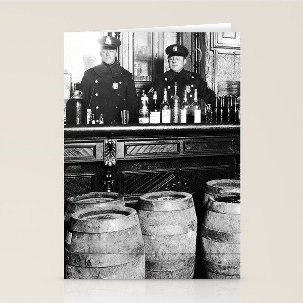 Prohibition - Speakeasy Police Raid Bootlegger - Moonshine Alcohol Stationery Card Gallery Image 2