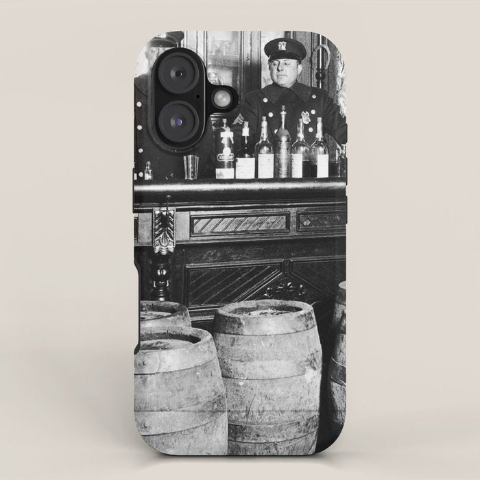 Prohibition - Speakeasy Police Raid Bootlegger - Moonshine Alcohol iPhone Case Gallery Image 1