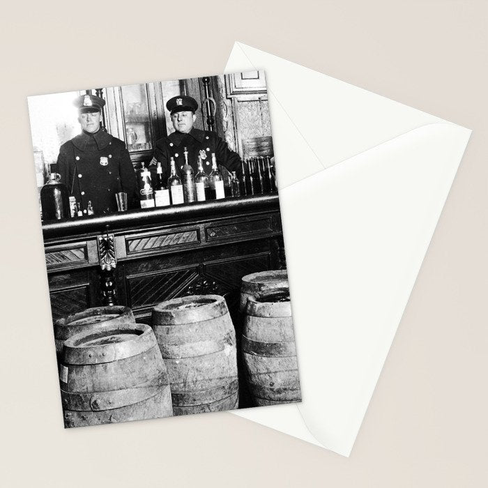 Prohibition - Speakeasy Police Raid Bootlegger - Moonshine Alcohol Stationery Card Gallery Image 2