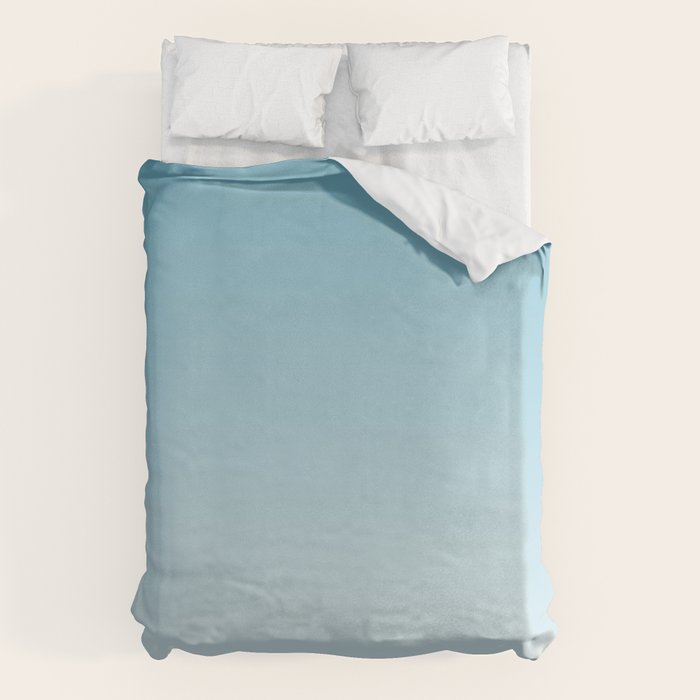 Dreamy Ombre Soft Sky Blue Aura Gradient Duvet Cover Gallery Image 6