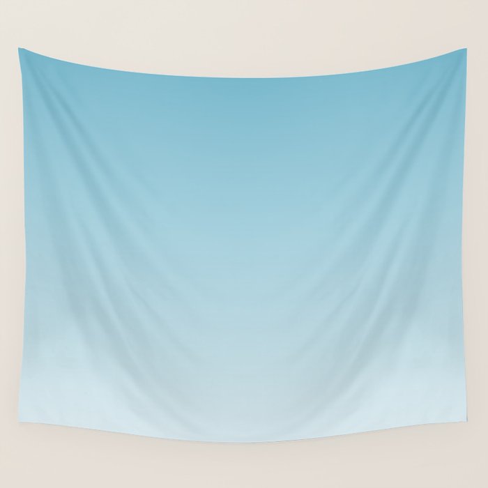 Dreamy Ombre Soft Sky Blue Aura Gradient Wall Tapestry Gallery Image 4