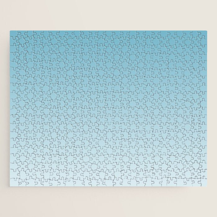 Dreamy Ombre Soft Sky Blue Aura Gradient Jigsaw Puzzle Gallery Image 1