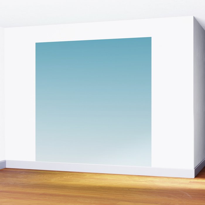 Dreamy Ombre Soft Sky Blue Aura Gradient Wall Mural Gallery Image 2