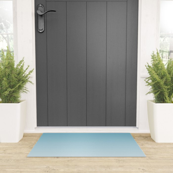 Dreamy Ombre Soft Sky Blue Aura Gradient Welcome Mat Gallery Image 3