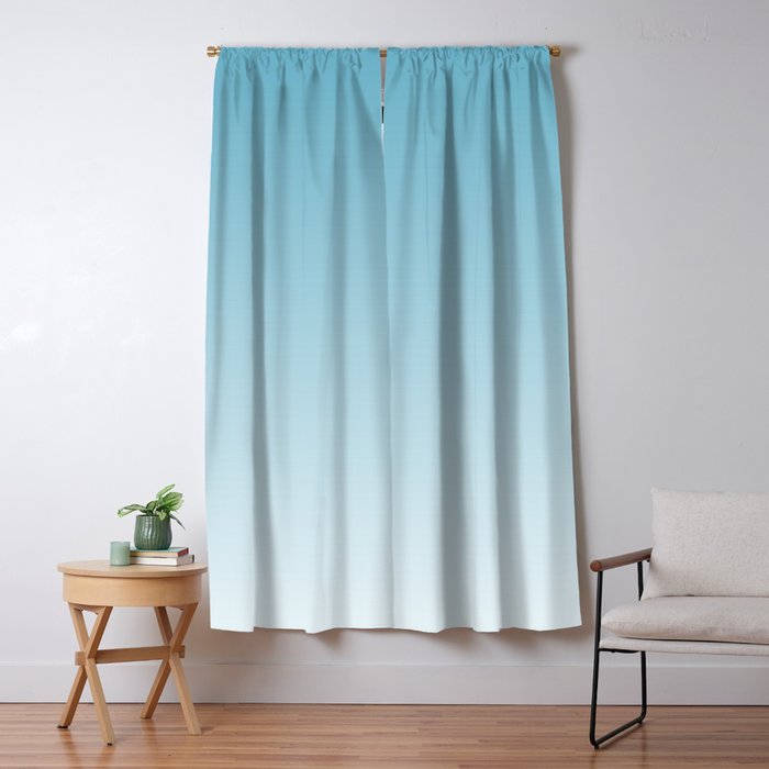 Dreamy Ombre Soft Sky Blue Aura Gradient Window Curtain Gallery Image 1