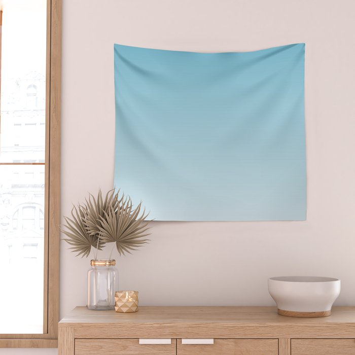 Dreamy Ombre Soft Sky Blue Aura Gradient Wall Tapestry Gallery Image 2