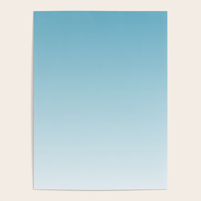 Dreamy Ombre Soft Sky Blue Aura Gradient Poster Gallery Image 4