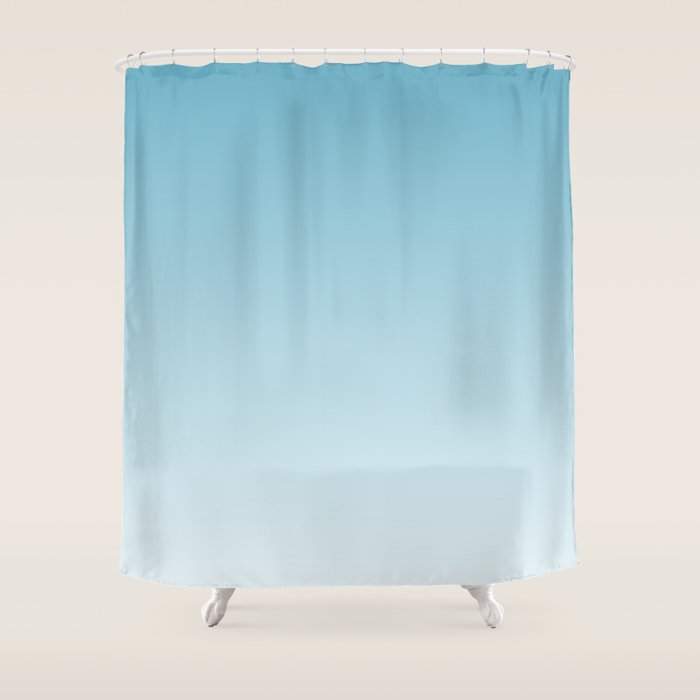 Dreamy Ombre Soft Sky Blue Aura Gradient Shower Curtain Gallery Image 1