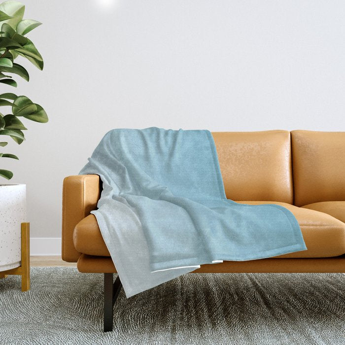 Dreamy Ombre Soft Sky Blue Aura Gradient Throw Blanket Gallery Image 1