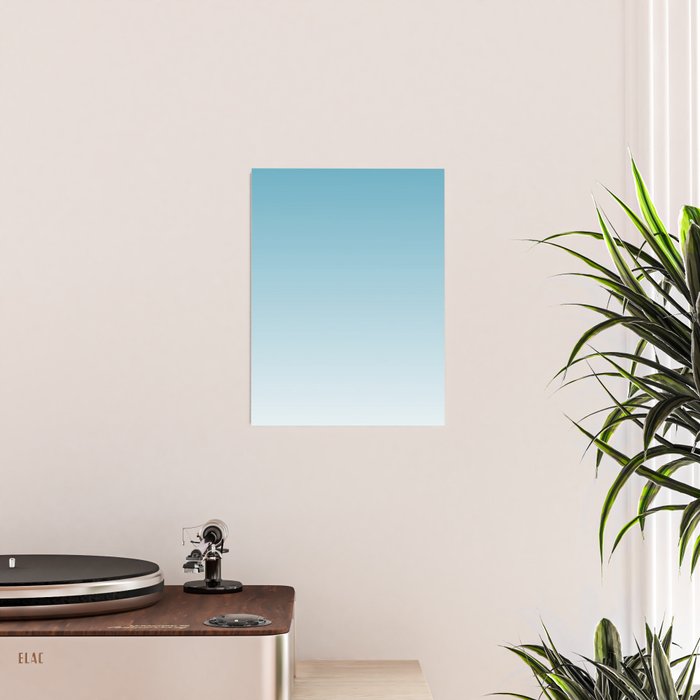 Dreamy Ombre Soft Sky Blue Aura Gradient Poster Gallery Image 2