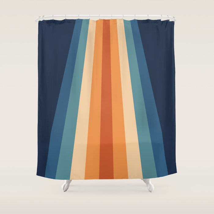 70's Retro Stripes Shower Curtain Gallery Image 1