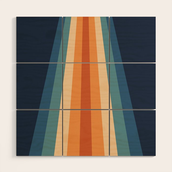70's Retro Stripes Wood Wall Art Gallery Image 1