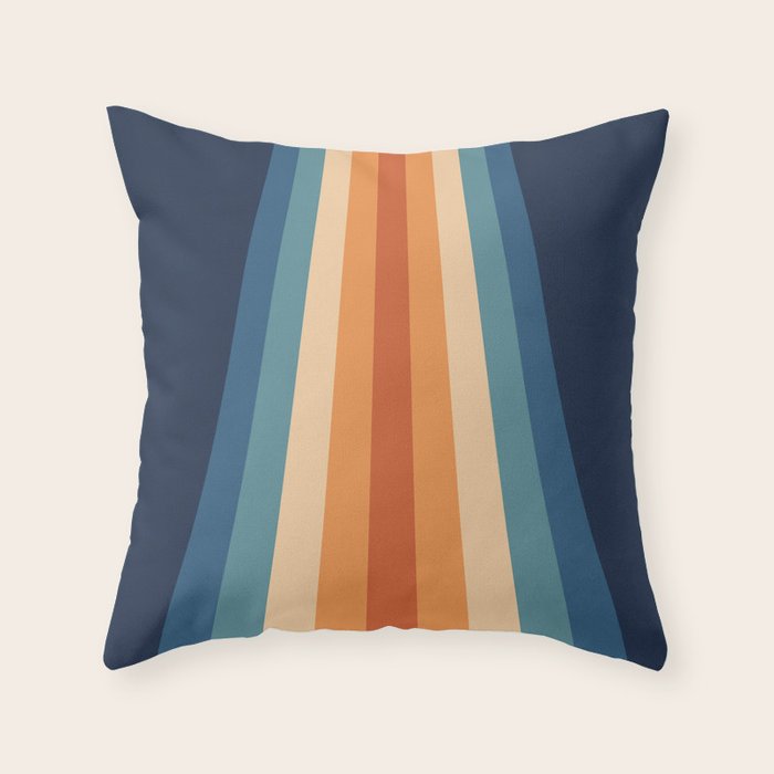 70's Retro Stripes Throw Pillow Gallery Image 6